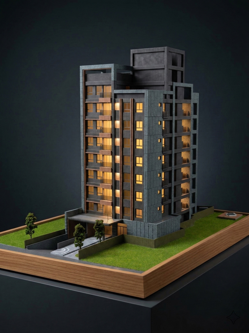桃園內壢透天住宅 建築模型